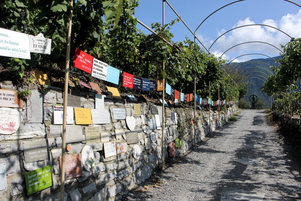 Shannon Skinner travels to Saiilon, Valais, switzerland on a pilgrimage to walk Farinet Path and visit Dalai Lama vineyard, wine