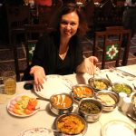 Shannon Skinner eating Indian cuisine in India